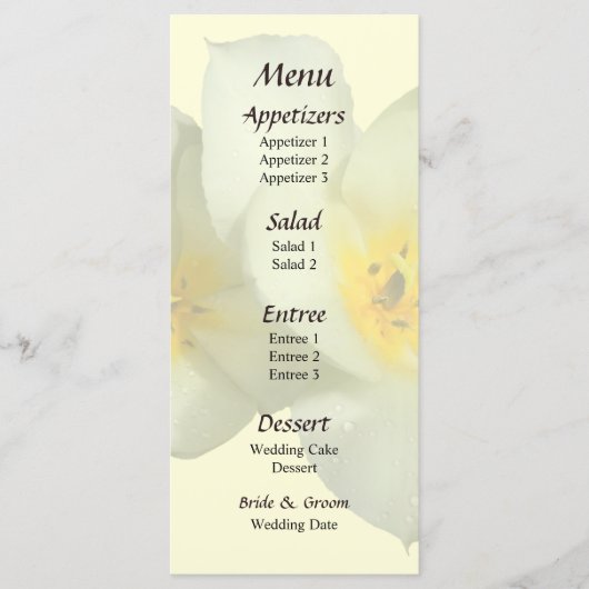 Bleke gele tulpen na het ringbandmenu menu (Voorkant)
