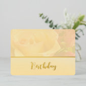Bleke Gele Verjaardag Folie Uitnodiging (Staand Voorkant)