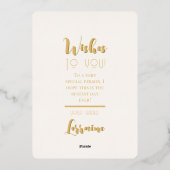 Bleke Gele Verjaardag Folie Uitnodiging (Achterkant)