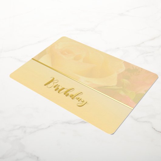 Bleke Gele Verjaardag Folie Uitnodiging (Gedraaid)