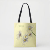 Bleke Gele Waterverf Daisy Design op Tote Bag (Voorkant)