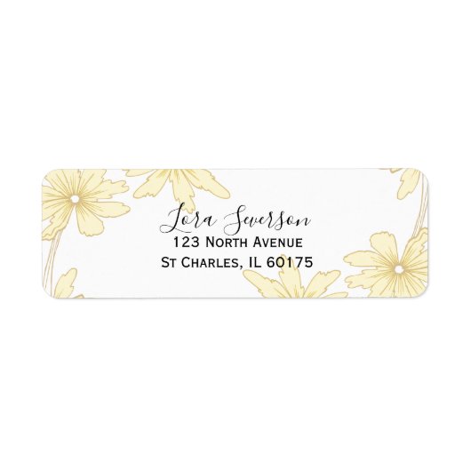 Bleke Gele Witte Dagen de Etiketten van het Adres  (Voorkant)