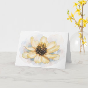Bleke Gele Zinnia Bloem Kunst Notitiekaart