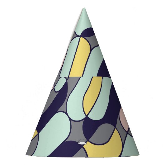 Bleke Geometrische kleuren: Retropatroon Feesthoedjes (Links)