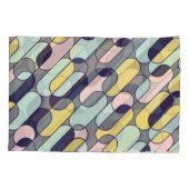 Bleke Geometrische kleuren: Retropatroon Kussensloop (Achterkant)