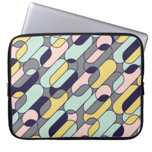Bleke Geometrische kleuren: Retropatroon Laptop Sleeve
