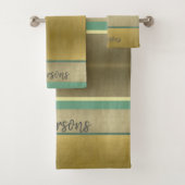 BLEKE GOLD AQUA ROYAL STRIPS VERPLICHT BAD HANDDOEK (Insitu)