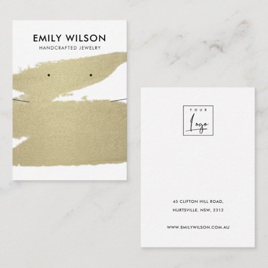 BLEKE GOLD BRUSH STOCK KETTING VERTONEN VISITEKAARTJE (Voorkant / Achterkant)