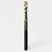 Bleke Gold Curved Light Rays, Gold Script Name iPhone Hoesje (Linkerkant)