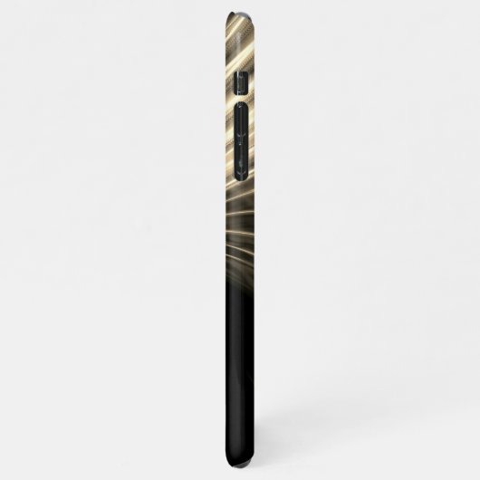 Bleke Gold Curved Light Rays, naam in wit script iPhone Hoesje (Linkerkant)