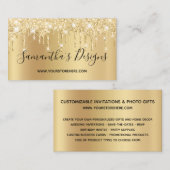 Bleke Gold Glitter-schijven Ombre Online-winkel Visitekaartje (Voorkant / Achterkant)