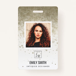 BLEKE GOLD GLITTER WERKZAAM FOTO BAR CODE NAAM BADGE