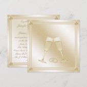 Bleke goudbruine bruistjes en sapphires Wedding Kaart (Voorkant / Achterkant)