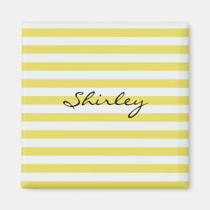 Bleke gouden en witte strepen van Shirley Taylor Magneet