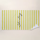 Bleke gouden en witte strepen van Shirley Taylor Strandlaken (Voorkant)