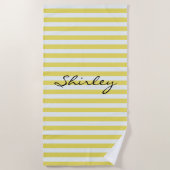 Bleke gouden en witte strepen van Shirley Taylor Strandlaken (Voorkant)