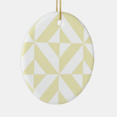 Bleke gouden geometrische Deco kubuspatroon Keramisch Ornament (Rechts)