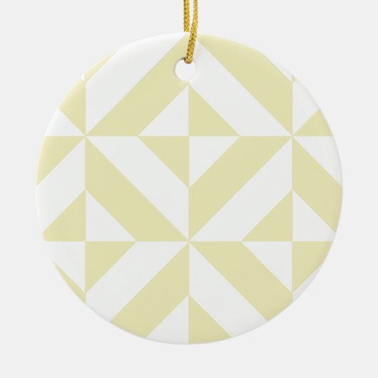 Bleke gouden geometrische Deco kubuspatroon Keramisch Ornament (Voorkant)