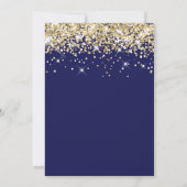Bleke Gouden Glitter Navy Sweet 16 Kaart (Achterkant)