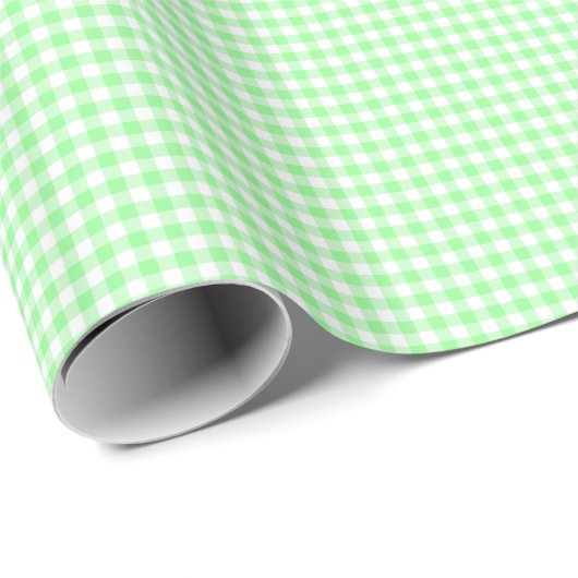 Bleke Green Gingham Cadeaupapier (Rol Hoek)