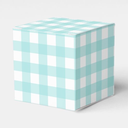 Bleke Green Gingham Plaid Party Favoriet Cadeaubox Bedankdoosjes (Voorkant Zijde)