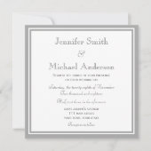 Bleke Grey Invitation Wedding Kaart (Voorkant)