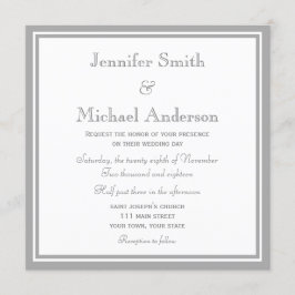 Bleke Grey Invitation Wedding Kaart