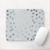 Bleke Grijs en Faux Silver Glitter Stippen Muismat (Met muis)