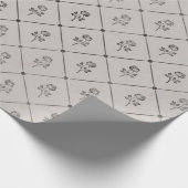 Bleke grijze bloem cadeaupapier (Hoek)