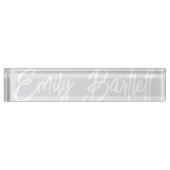 Bleke grijze handgeschreven naambordje (Voorkant)
