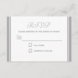 Bleke grijze RSVP-kaart RSVP Kaartje
