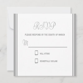 Bleke grijze RSVP-kaart RSVP Kaartje