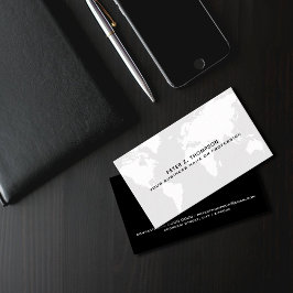 Bleke Grijze Wereldkaart Internationale profession Visitekaartje