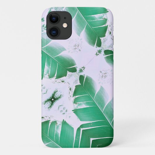 Bleke groene bananenboom Leaf iPhone 11 Hoesje (Achterkant)