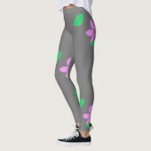 Bleke groene blaasjes met roze aanjager leggings (Links)