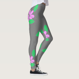 Bleke groene blaasjes met roze aanjager leggings