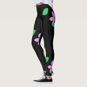 Bleke groene blaasjes met roze aanjager leggings (Links)