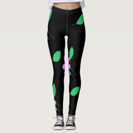 Bleke groene blaasjes met roze aanjager leggings