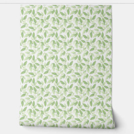 Bleke Groene Bladeren Behang