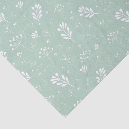 Bleke groene bloemenblad Natuur Decoupage Tissuepapier (Detail)