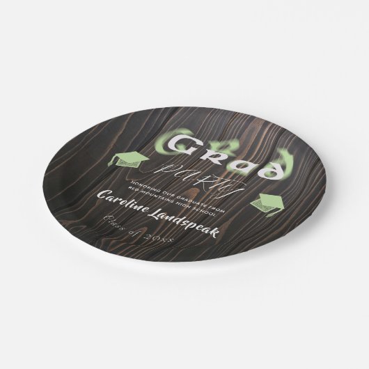 Bleke groene blurred Typography Graduation Party Papieren Bordje (Gekanteld)