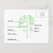 Bleke groene boom RSVP Uitnodiging Briefkaart (Achterkant)