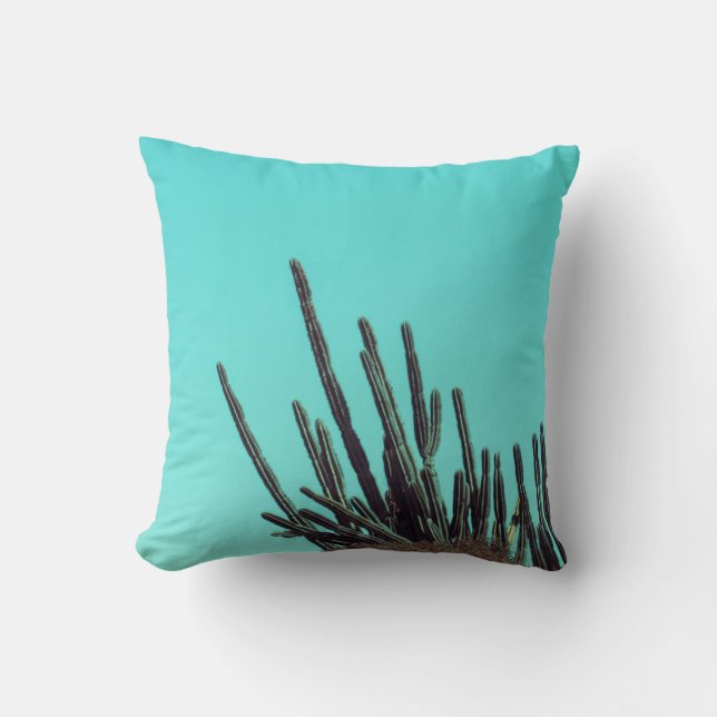 Bleke groene cactus Succulent Plant Minimalisme Kussen (Voorkant)