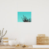 Bleke groene cactus Succulent Plant Minimalisme Poster (Keuken)
