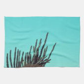 Bleke groene cactus Succulent Plant Minimalisme Theedoek (Horizontaal)