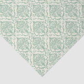 Bleke groene Damask Pattern Tissuepapier (Detail)