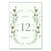 Bleke groene elegante Waterverf Wildbloemen Wedden Kaart (Achterkant)