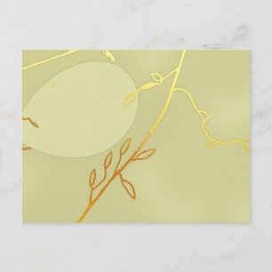 Bleke groene en gouden tak omtrek elegant briefkaart