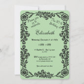 Bleke groene en zwarte botanische bloem 30e verjaa kaart (Voorkant)