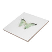 Bleke Groene en Zwarte Vlinder Tegeltje (Zijkant)